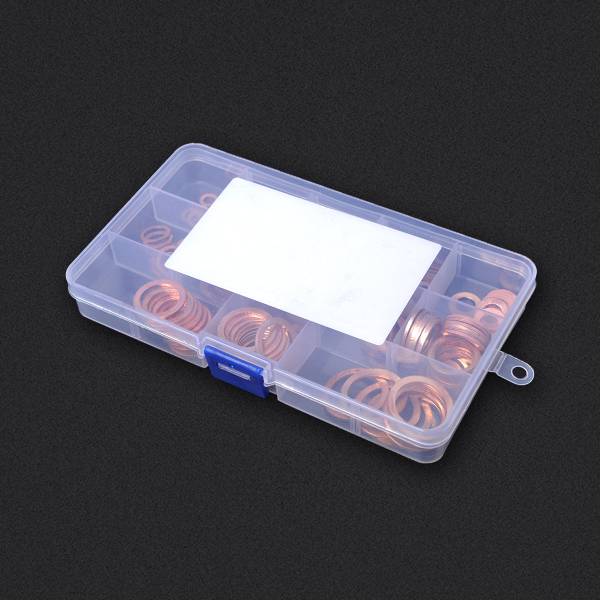 A0394 150Pcs / Set Copper Sealing Washers Flat Rings Gaskets with Plastic Box A0394 150Pcs / Set Copper Sealing Washers Flat Rings Gaskets with Plastic Box